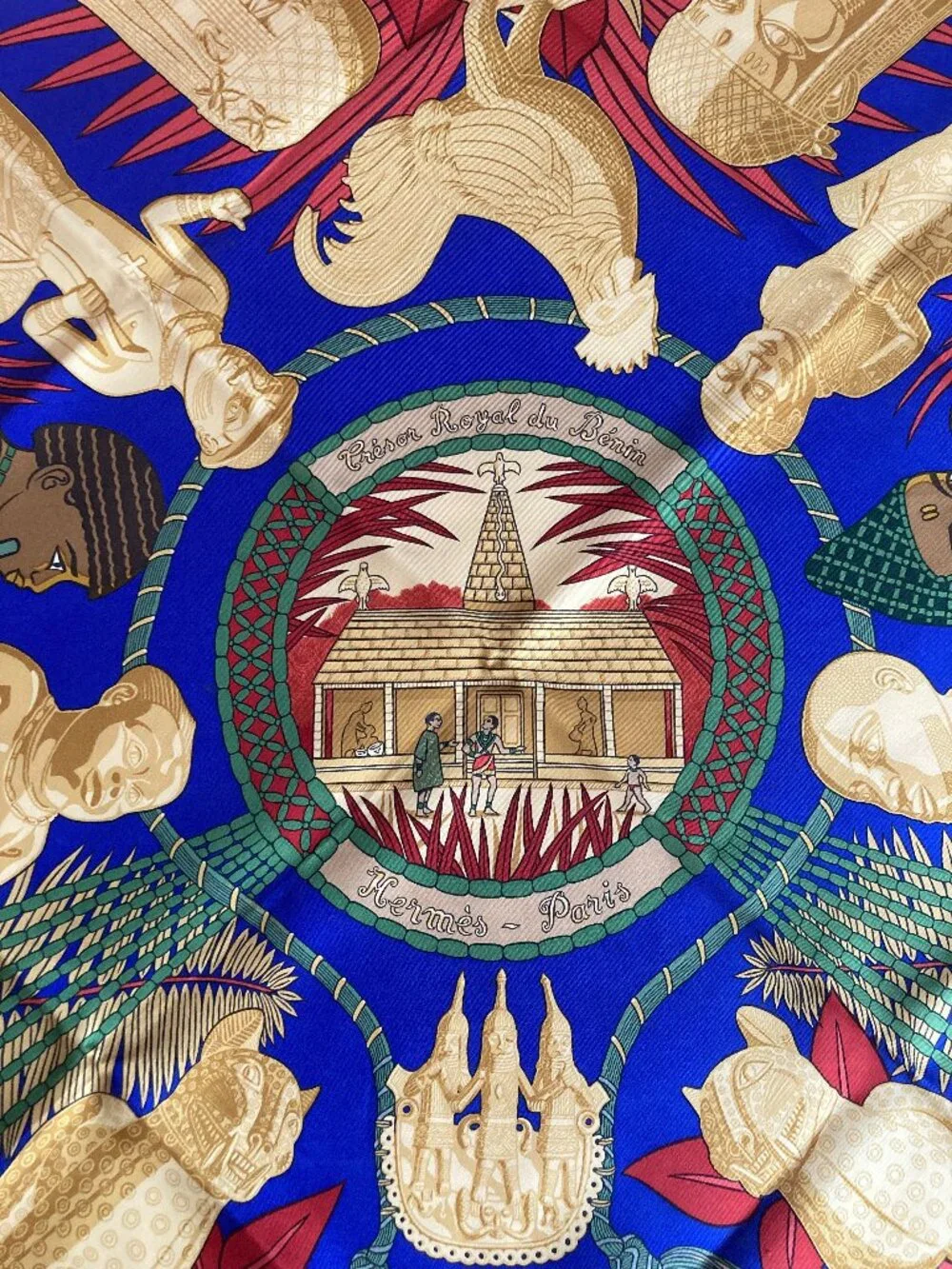 Vintage Hermes Tresor Royal du Benin Silk Scarf